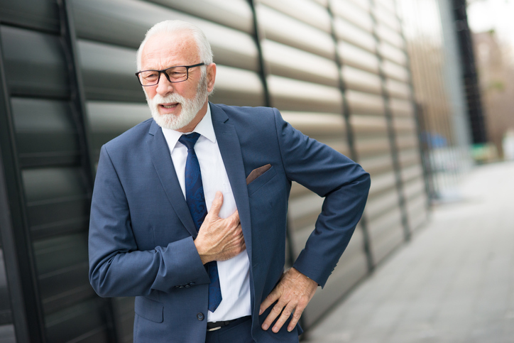 Man with chest pains
